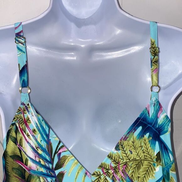 Tommy Bahama Sun Kissed Tropical Scarf Dress In Swimming Pool Blue Small Medium - Picture 13 of 13